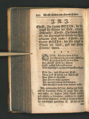 Christi Leiden vor seinem Leiden.