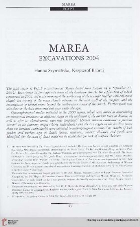 16: Marea : excavations 2004