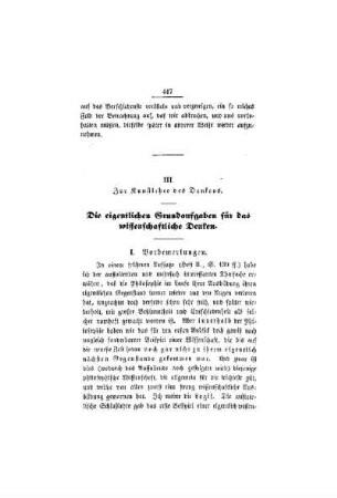 Zur Kunstlehre des Denkens : die eigentlichen Grundaufgaben für das wissenschaftliche Denken