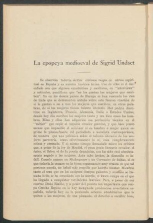 La epopeya medioeval de Sigrid Undset