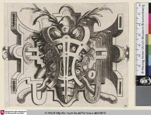 [Ornamentale Vase mit Obst; Vase with strapwork]