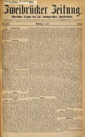 Zweibrücker Zeitung. 1880, 7 - 12