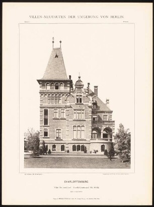 Villa Raussendorf, Berlin-Charlottenburg: Gartenansicht (aus: Hermann Rückwardt, Villen-Neubauten der Umgebung von Berlin)