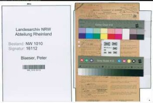 Entnazifizierung Peter Blaeser , geb. 20.03.1895 (Kassenangestellter)