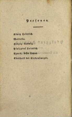 Pfalzgraf Heinrich : erster Akt ; nebst dem Plane zum ganzen Trauerspiel