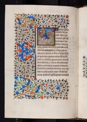 Bordüren-Miniatur-Seite: (Suffragien) heiliger Christophorus