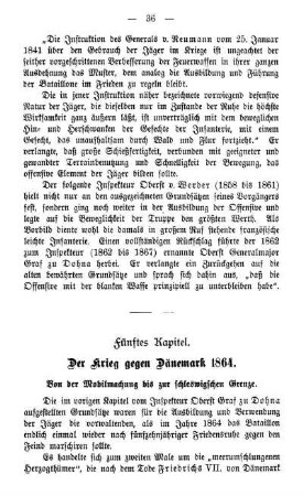 Fünftes Kapitel. Der Krieg gegen Dänemark 1864.