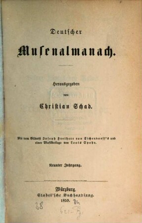 Deutscher Musenalmanach. 9, 9. 1859