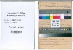 Entnazifizierung Herbert Frenzel , geb. 16.10.1903 (Studienrat)