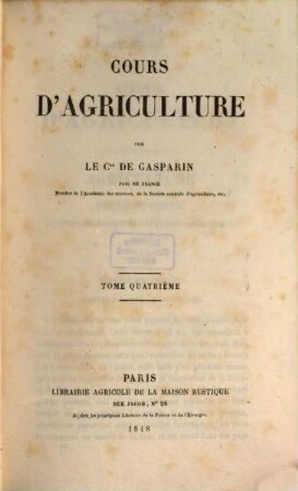 Cours d'agriculture, 4