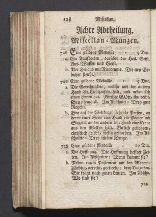 Achte Abtheilung. Miscellan-Münzen