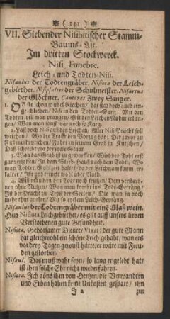 VII. Siebender Nisibitischer Stamm-Baums Ast. ... Nisi Funebre. Leich- und Todten-Nisi.