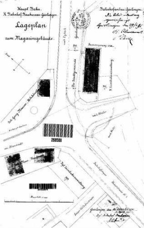 Geislingen (Steige): Nebengebäude Magazingebäude Lageplan (Straße nach Eybach u.Weiler)