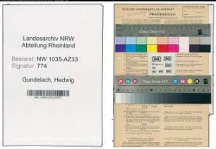 Entnazifizierung Hedwig Gundelach , geb. 04.02.1910 (Kaufmaennischer Angestellter)