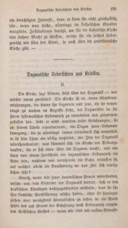 195-224 Dogmatische Uebersichten und Kritiken : II