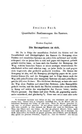 Zweites Buch. Quantitative Bestimmungen des Raumes.