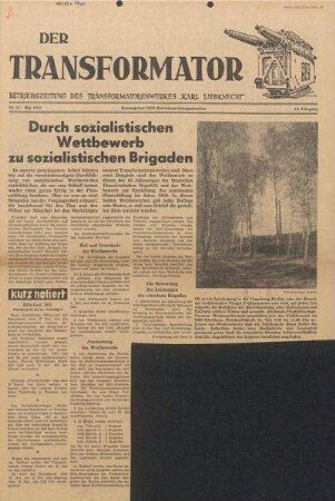 TRO-Betriebszeitung 'Der Transformator'; Nr. 18/1961 (Mai 1961)