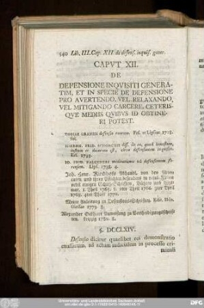 Caput XII. De Defensione Inquisiti Generatim, Et In Specie De Devensione Pro Avertendo, Vel Relaxando, Vel Mitigando Carcere, Ceterisque Mediis Quibus Id Obtinere Potest.