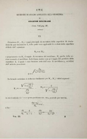 Ricerche di analisi applicata alla geometria (Cont. Vedi pag. 22).