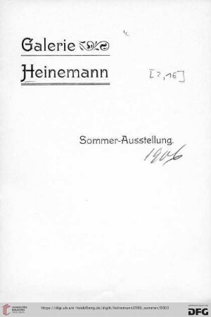 Gemälde (Nr. 1-362)