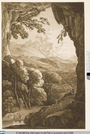 Landschaft mit Schafherde