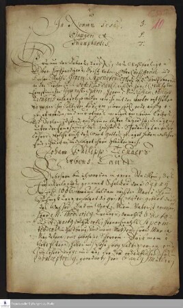 Autobiografie von Johann Philipp Treuner.