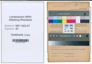 Entnazifizierung Lucy Goebhardt , geb. 23.09.1909 (Sekretaerin)