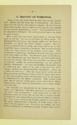 15. Sparsamkeit und Verschwendung