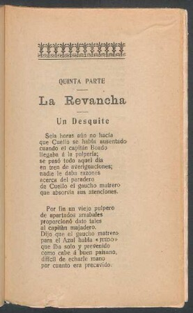 Quinta parte - La revancha
