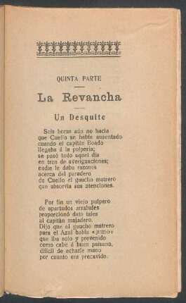Quinta parte - La revancha