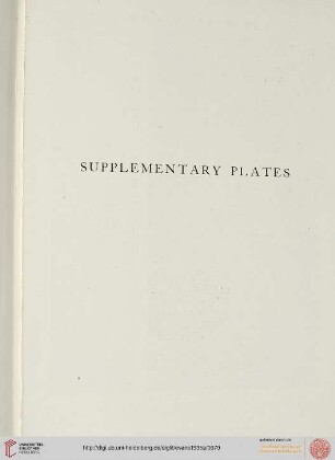 Supplementary plates LIII-LXIX