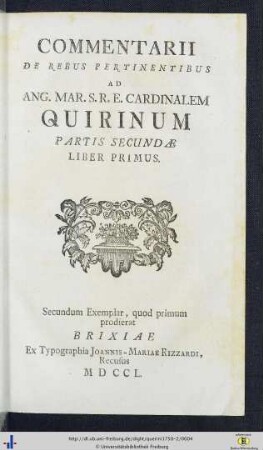 Pars II: Commentarii de rebus pertinentibus
