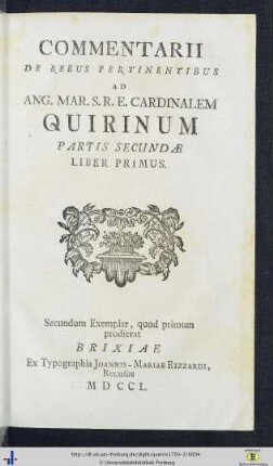 Pars II: Commentarii de rebus pertinentibus