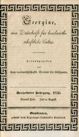 Dreizehnter Jahrgang, 1836. Viertes Heft. Juli u. August.