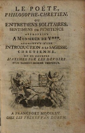 Le Poëte Philosophe-Chretien, Ou Entretiens Solitaires, Sentimens De Pénitence
