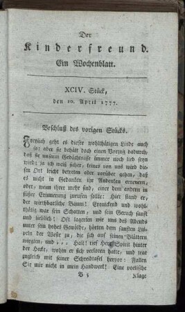 XCIV. Stück, den 10. April 1777