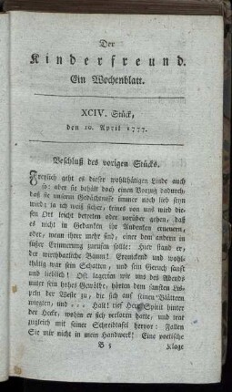 XCIV. Stück, den 10. April 1777