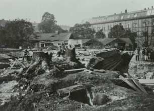 Dresden. Abbrucharbeiten "An der Mauer": Kasematten der ehemaligen Dresdner Festung (Bastion Merkur)