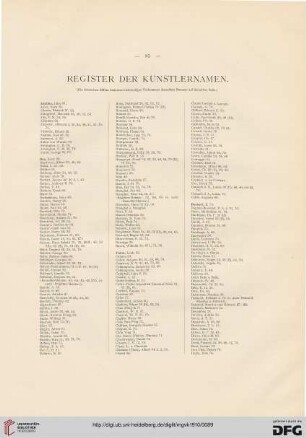 Register der Künstlernamen