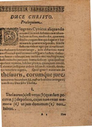 Disp. iur. de thesauris, eorumque iure