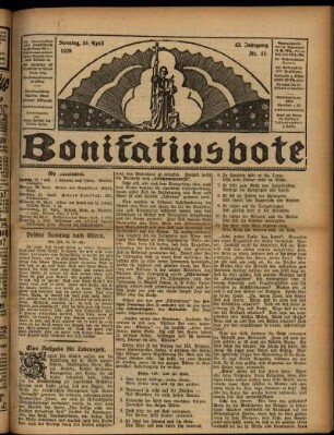 Erste Ausgabe vom Sonntag, den 25. April 1926.