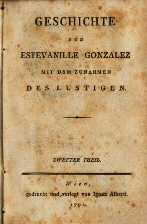 Geschichte Des Estevanille Gonzalez Mit Dem Zunahmen Des Lustigen, 2