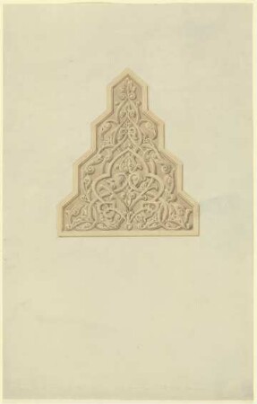 In Relief ausgeführtes vegetabiles Muster am Portal der Moschee des Sultan Hassan in Kairo