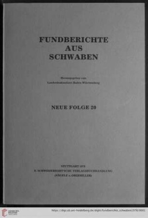 NF 20: Fundberichte aus Schwaben