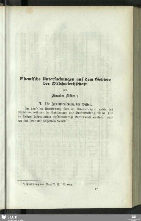 Chemische Untersuchungen auf dem Gebiete der Milchwirthschaft