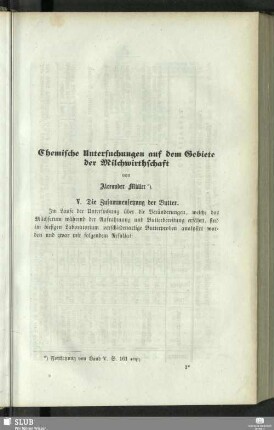Chemische Untersuchungen auf dem Gebiete der Milchwirthschaft