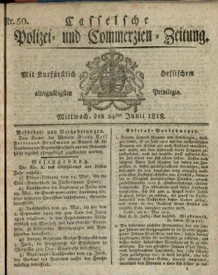 Nr. 50, Mittwoch, den 24sten Junii 1818