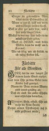 Fürbitte Für alle Menschen