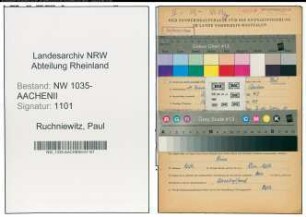 Entnazifizierung Paul Ruchniewitz , geb. 11.01.1901 (Bergbauangestellter)