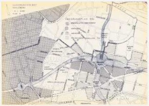Sanierung Kreuzberg, Berlin Untersuchungen und Planungen von Werner March: Mappe Kreuzberg. Sanierungsgebiet Kreuzberg Plan D, Baunutzungsplan, 1:10000